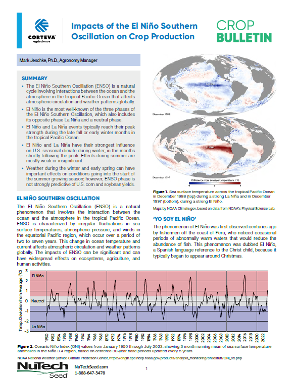 Impacts of the El Niño Southern Oscillation on Crop Production